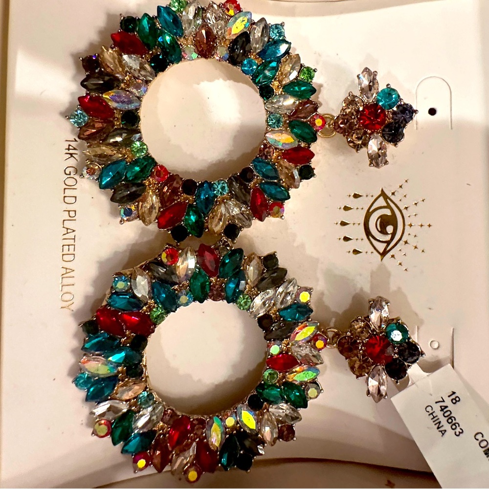 EYE CANDY gorgeous multicolor gemstone post earrings!